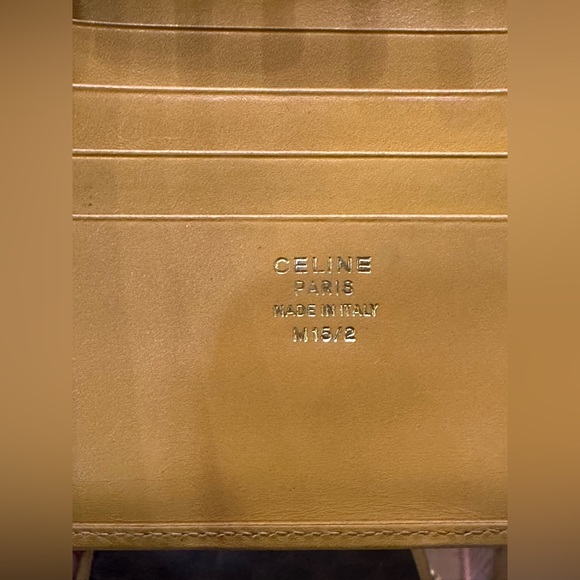 CELINE MACADAM Kiss-lock Wallet Mustard Color - Picture 5 of 10